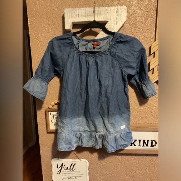 7 For All Mankind Girls Denim Top Size XL - Picture 1 of 2